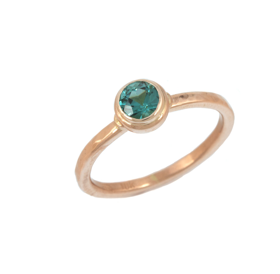 Stackable Ring with Tourmaline in Rose Gold