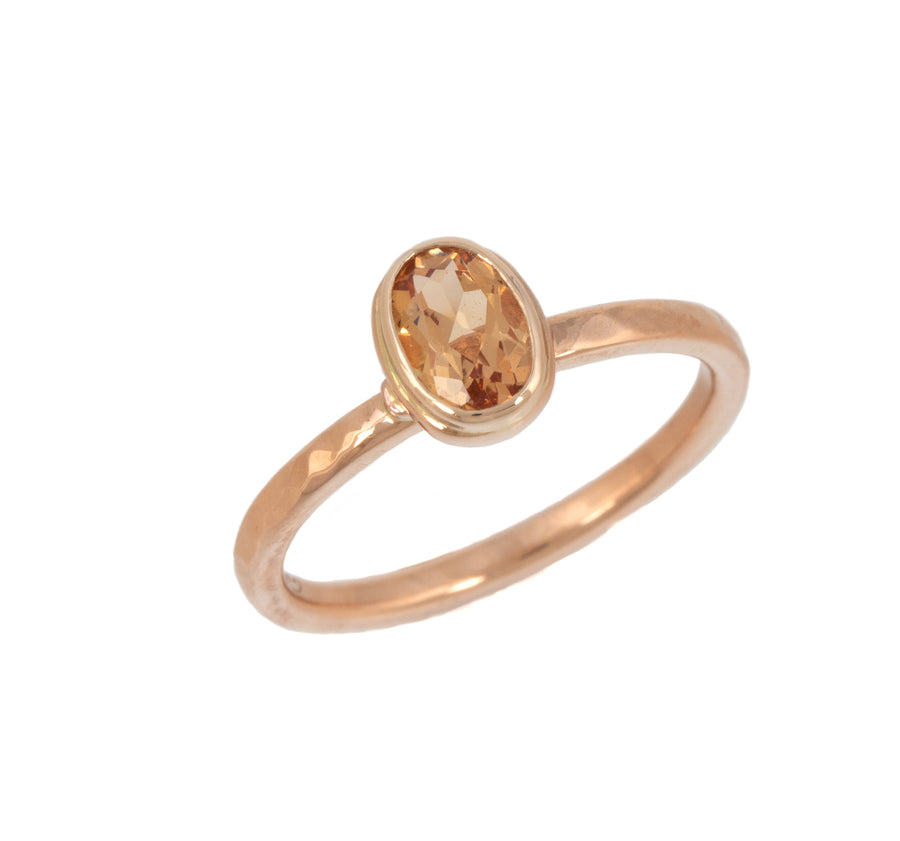Stackable Ring with Topaz in Rose Gold
