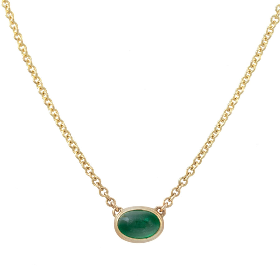 Cabochon Cut Emerald Necklace