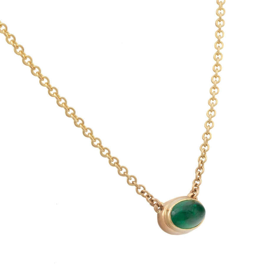 Cabochon Cut Emerald Necklace