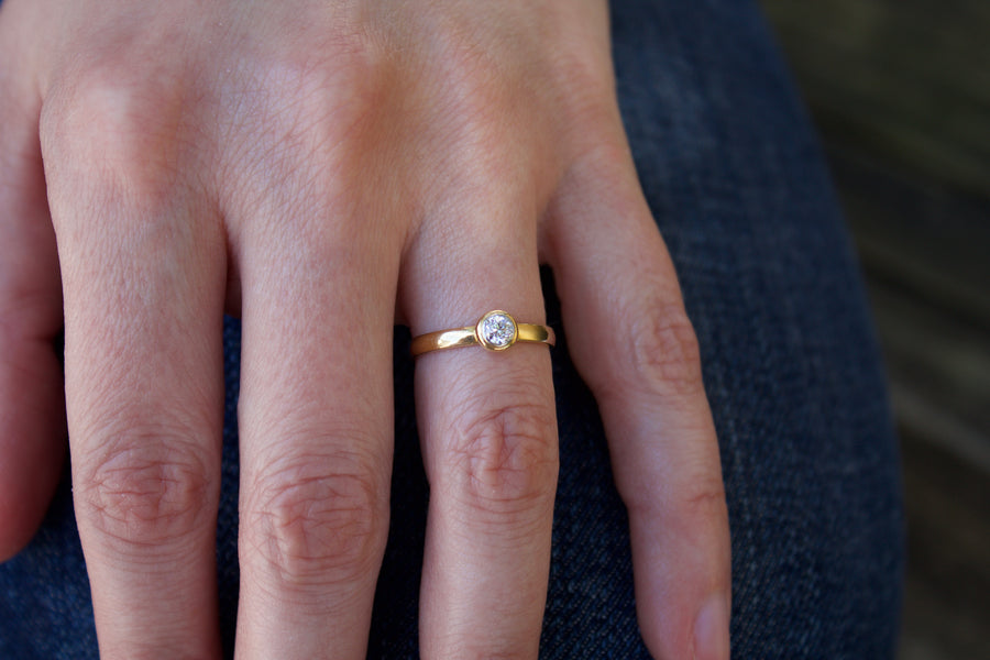 Simple Bezel Set Diamond Ring
