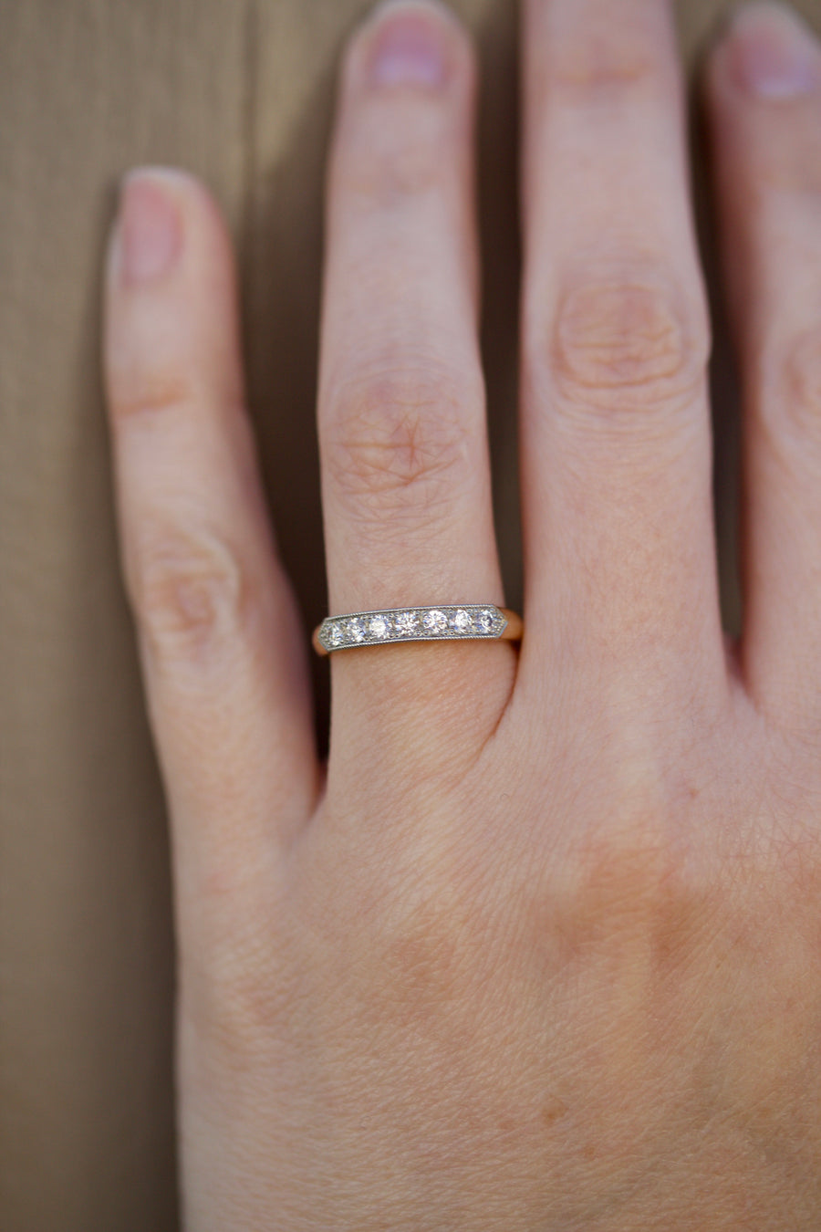 Platinum Overlay Diamond Wedding Ring