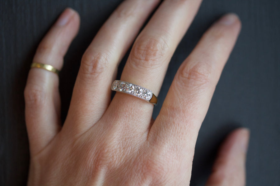 Bead Set Diamond Anniversary Ring